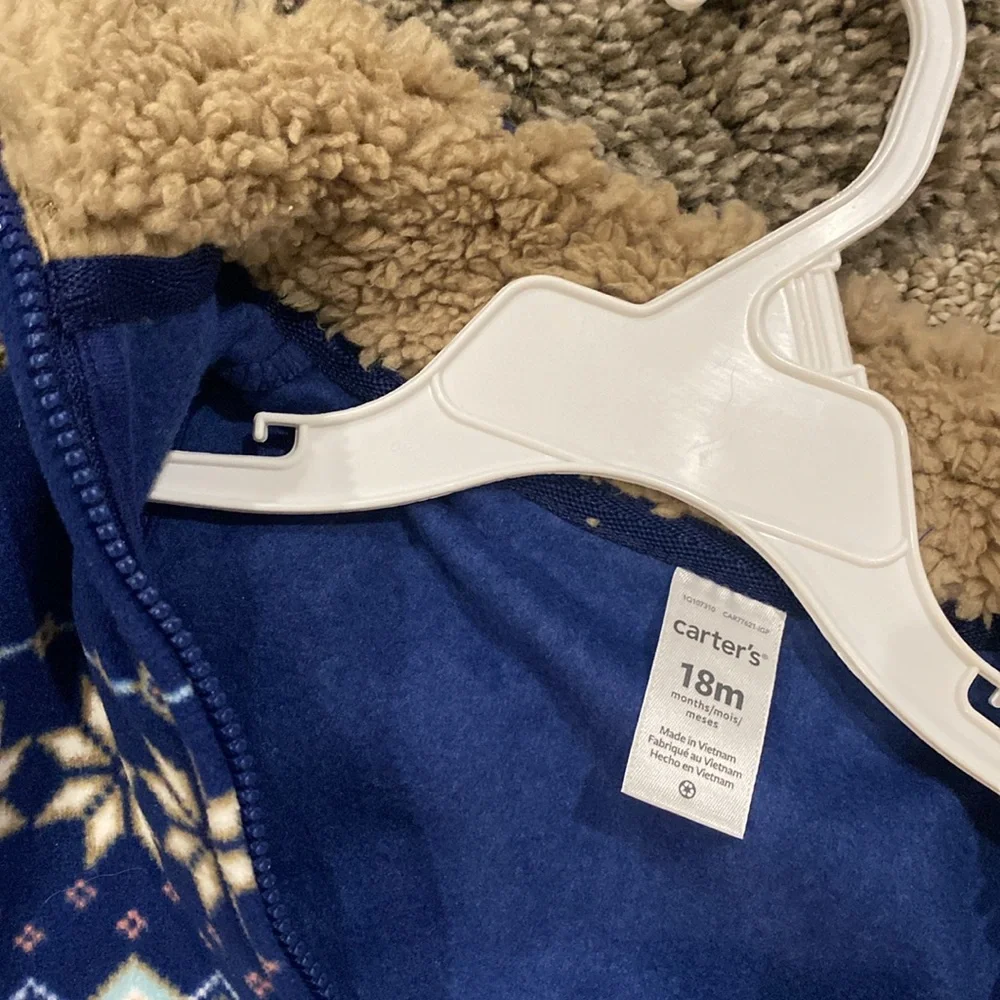 Carters Baby Boy Full Zip Fleece Layering Utility Vest 18 Months